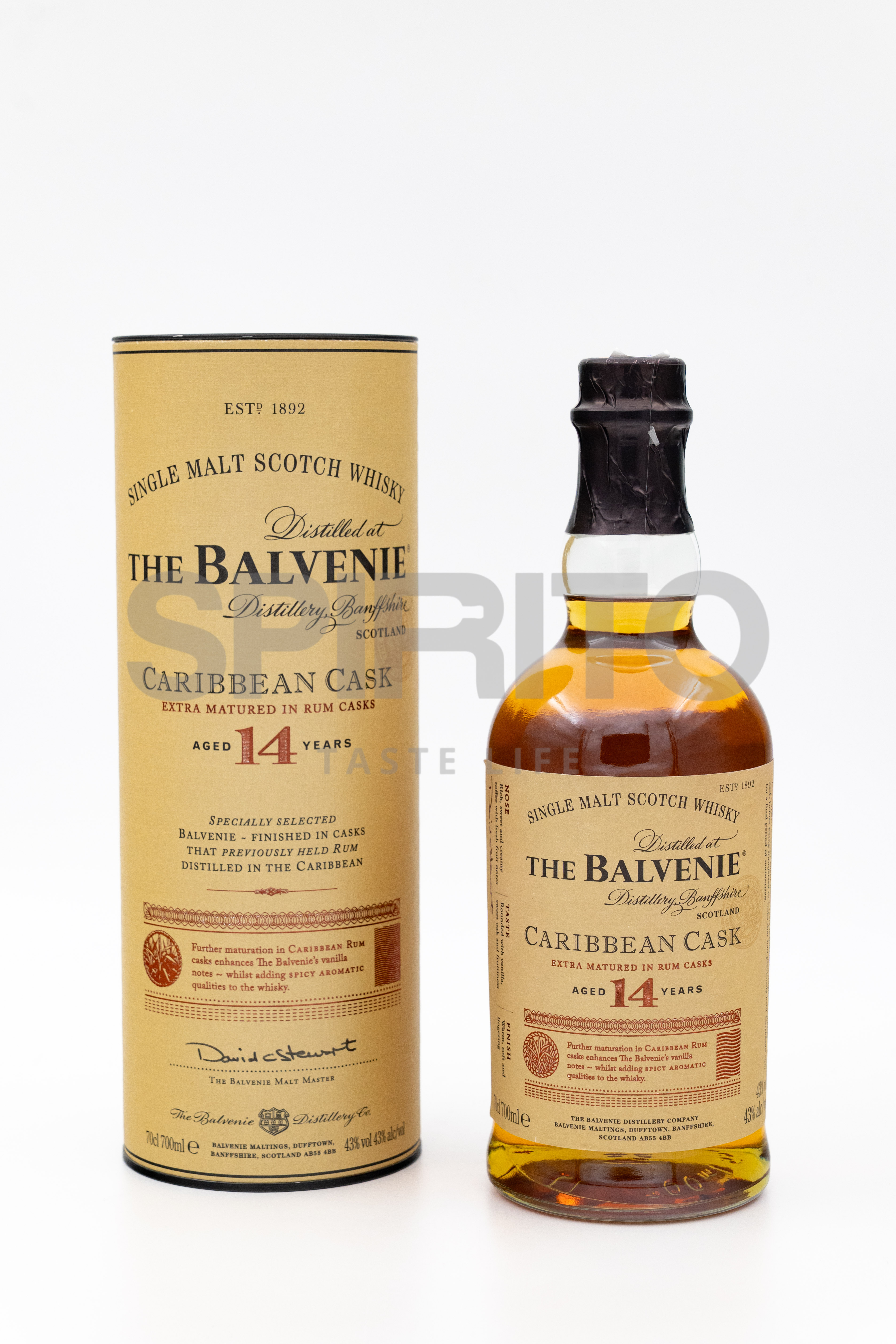 THE BALVENIE CARIBBEAN CASK 14 YO 43% ALC 700 ML